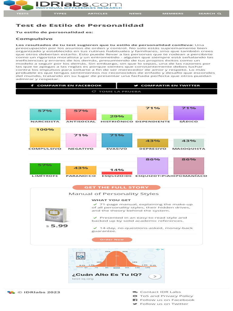 Test de Estilo de Personalidad | PDF