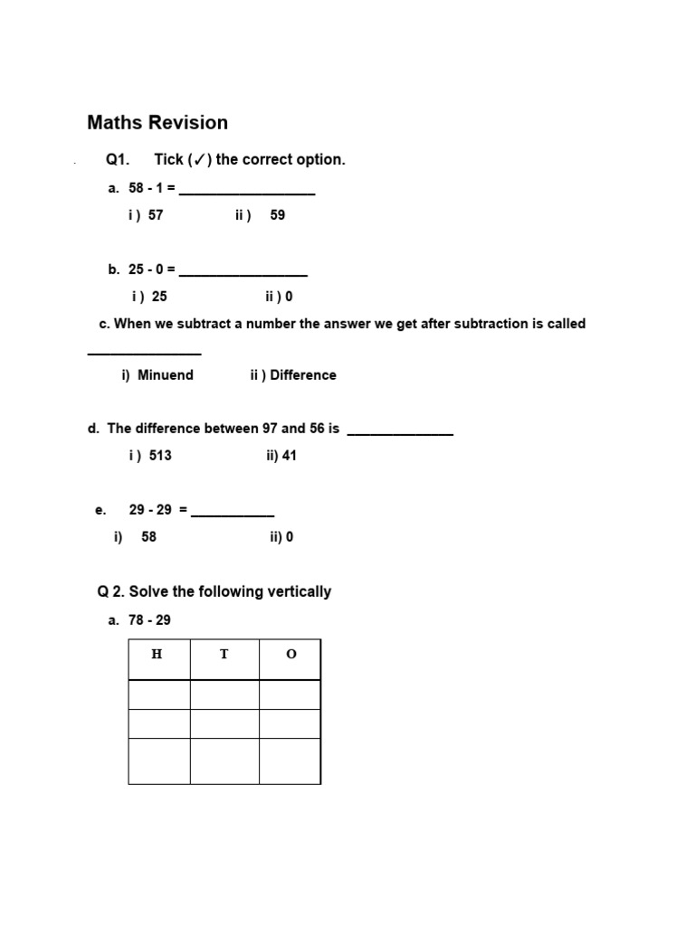 Maths Revision | PDF