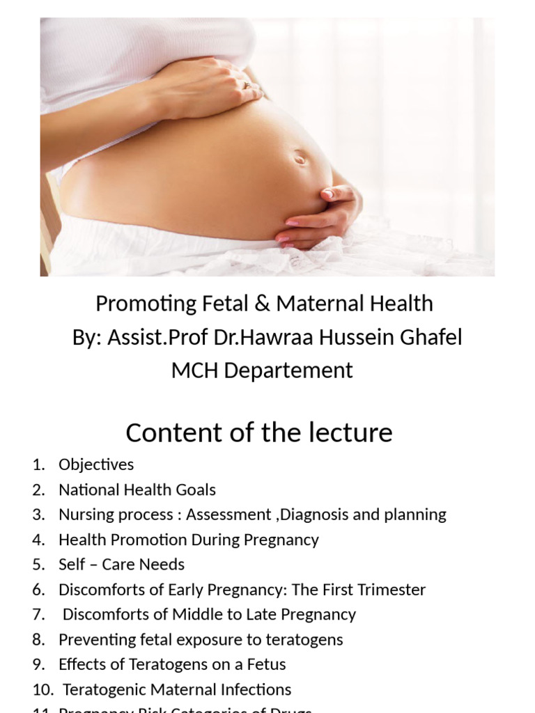 Fetal and Maternal Health Promotion Guide | PDF | Pregnancy | Prenatal ...