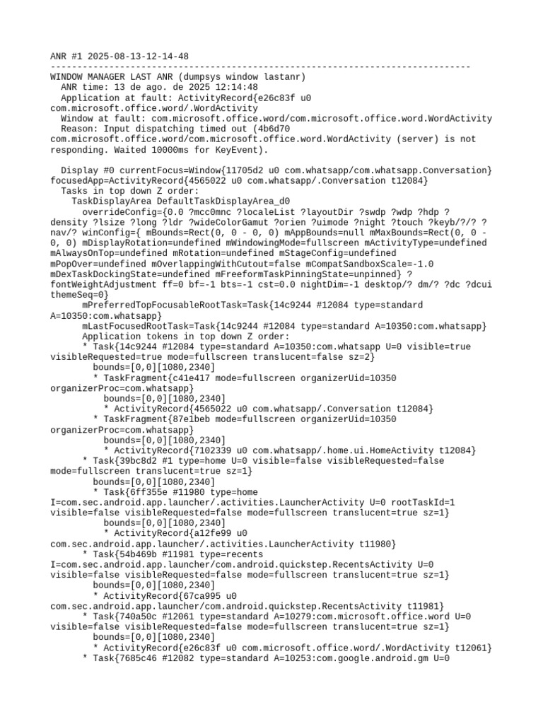 ANR Report for Microsoft Word Activity | PDF | Information Appliances ...