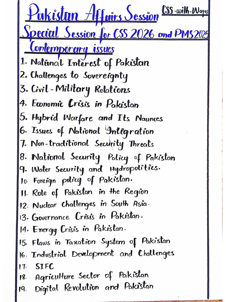 Top 45 Topics of Pak Affairs-1 | PDF