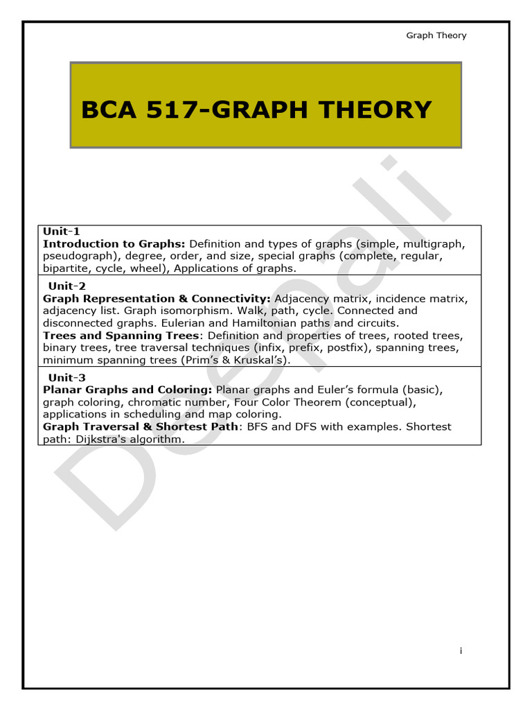 Introduction to Graph Theory Concepts | PDF | Vertex (Graph Theory ...