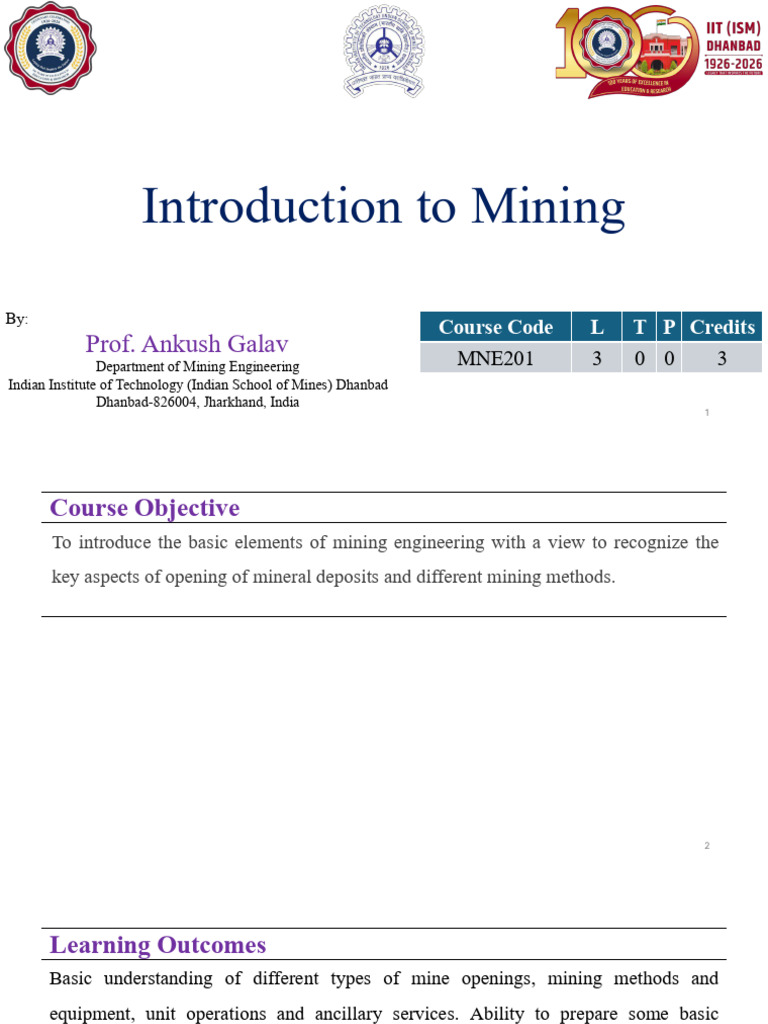 Introduction to Mining Engineering Basics | PDF | Mining | Ore