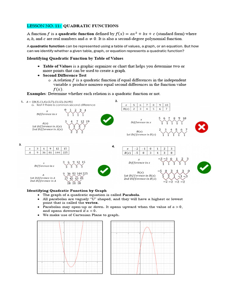 Understanding Quadratic Functions | PDF | Algebra | Theoretical ...