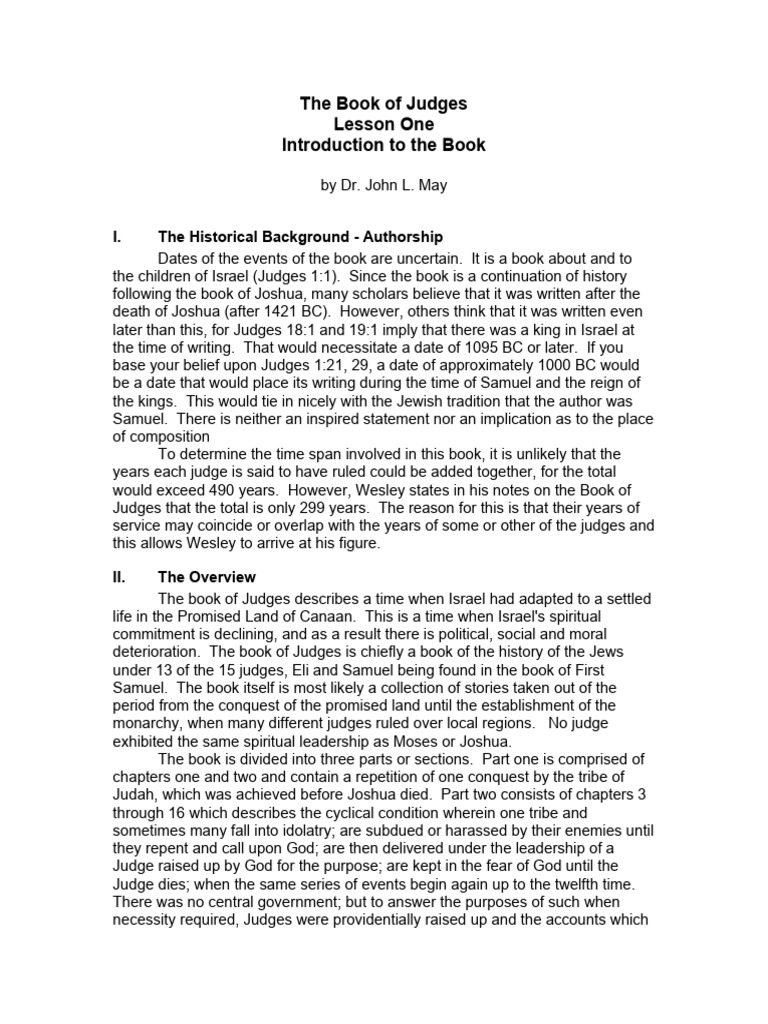 Introduction to the Book of Judges | PDF | Book Of Judges | Old ...