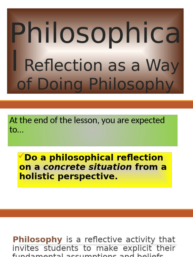 Understanding Philosophical Reflection | PDF | Experience ...