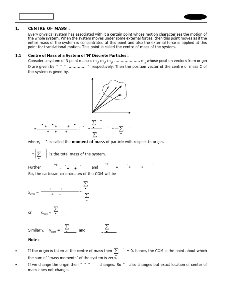 Understanding Centre of Mass Concepts | PDF | Physical Quantities ...