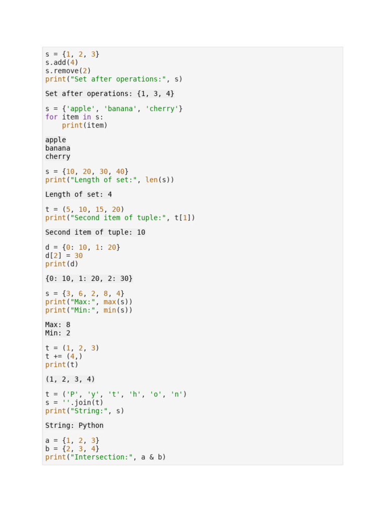 Python Sets, Tuples, and Dictionaries Guide | PDF