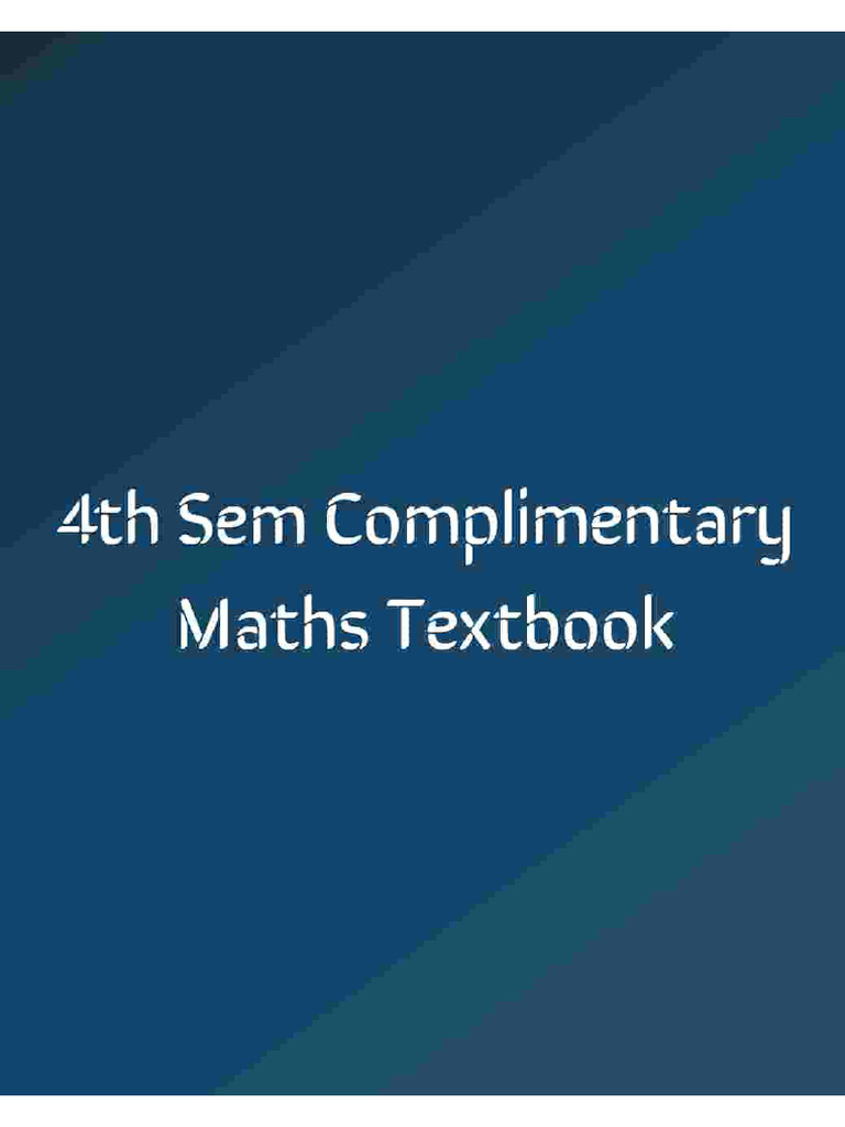 4th Sem Complimentary Maths Textbook PDF | PDF
