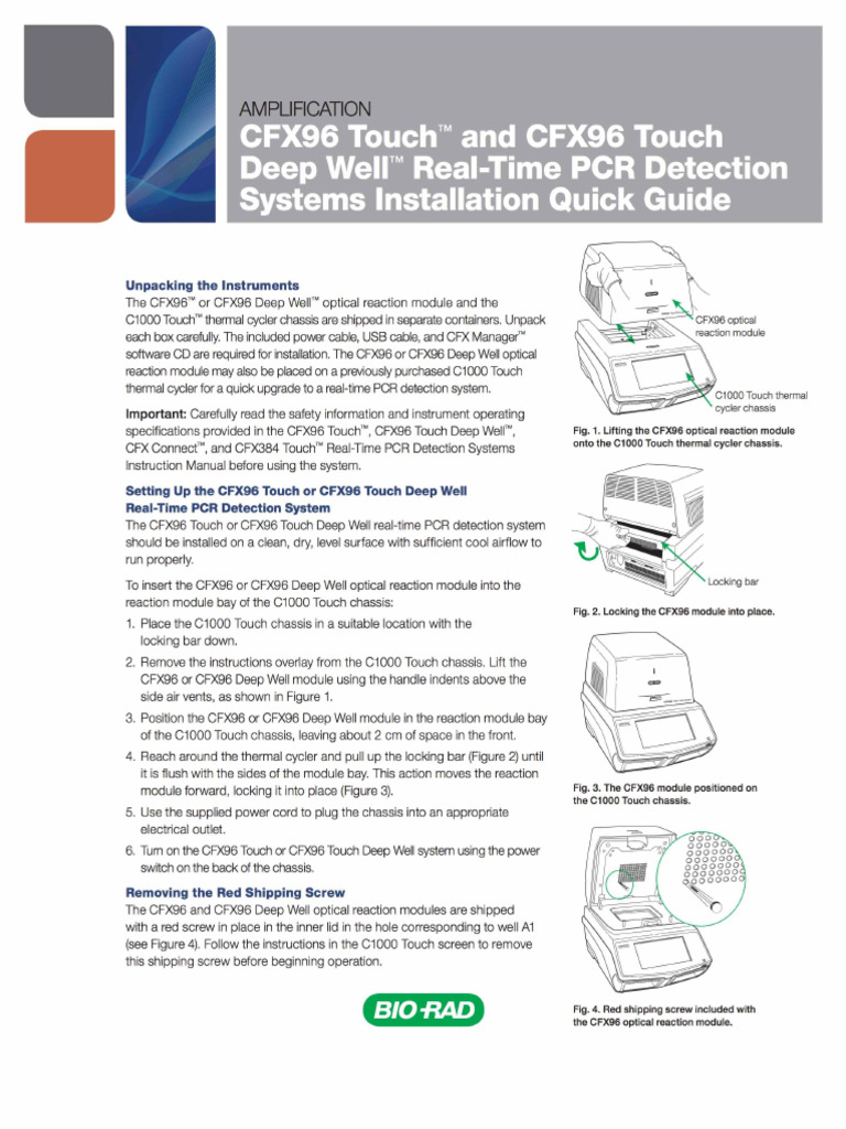 Bio-Rad Cfx96 Deep Well Quick Start | PDF