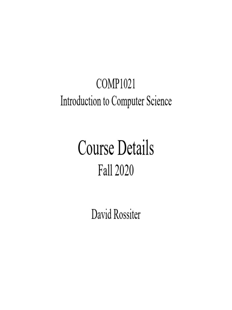 COMP1021: Intro to Computer Science | PDF | Computer Programming ...