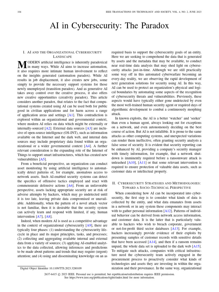 AI's Dual Role in Cybersecurity Risks | PDF | Artificial Intelligence ...