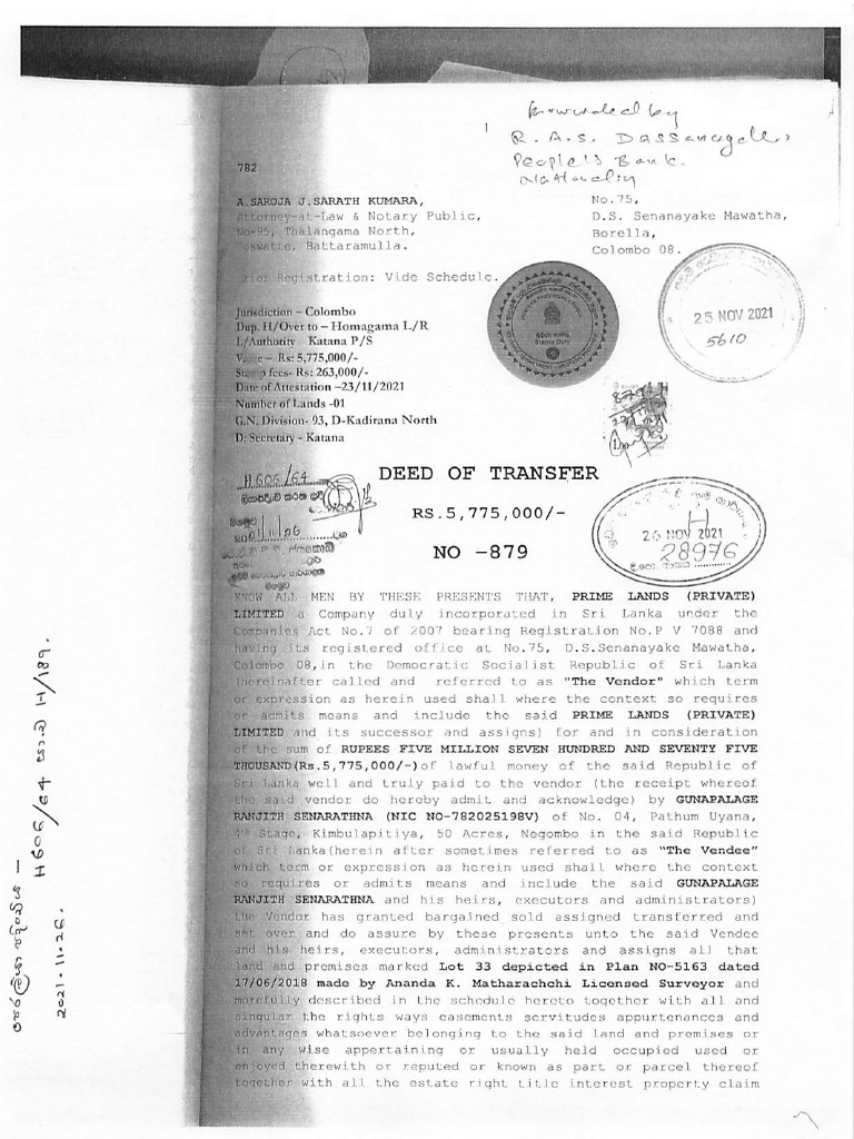 Deed & Plan | PDF