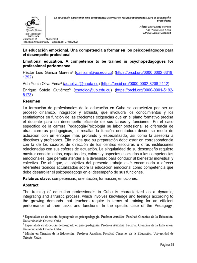 Educación emocional en psicopedagogos | PDF | Las emociones | Plan de ...