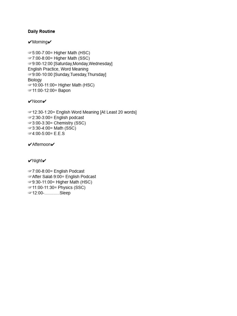 Daily Routine -2 | PDF