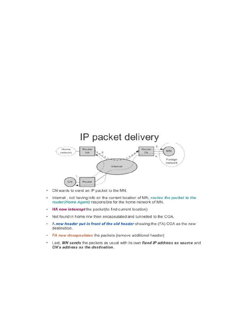 Packet Delivery and Handover in Mobile Networks | PDF