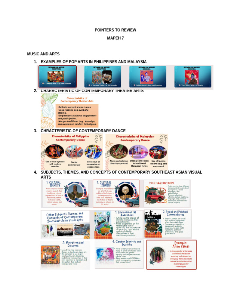 Mapeh 7 Pointers To Review | PDF