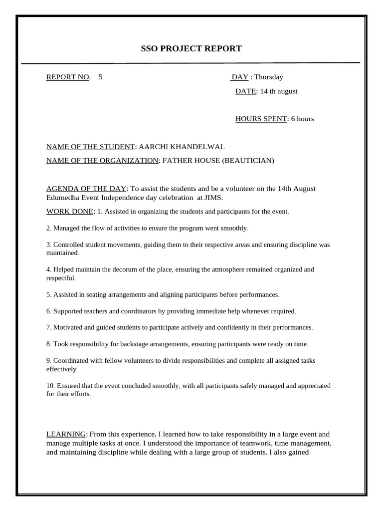 2 ND Sso Project Report Format | PDF | Skill