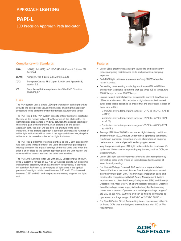 ADB PAPÏ data-sheet-l-880l-l-881l-led-papi | PDF | Alternating Current ...