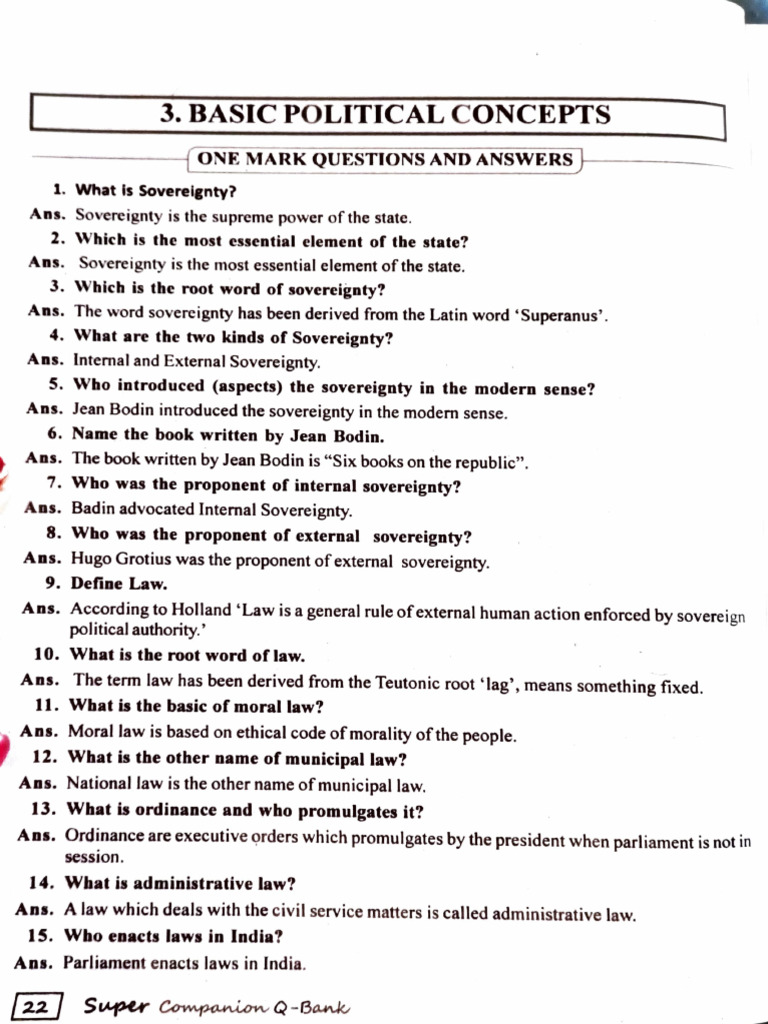 Key Concepts in Political Science | PDF | Sovereignty | State (Polity)