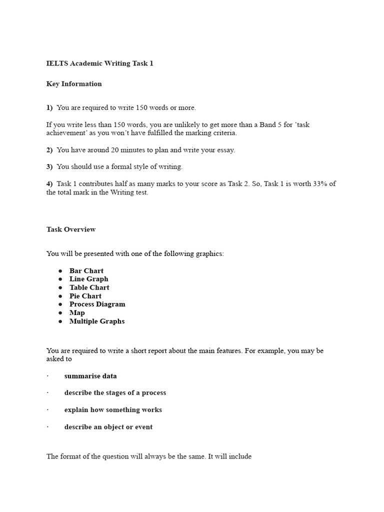 IELTS Academic Writing Task 1 Guide | PDF | Pie Chart | Chart