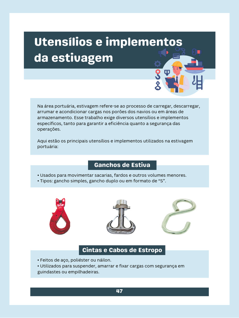 Utensílios e Implementos da Estivagem | PDF | Guindaste (máquina ...