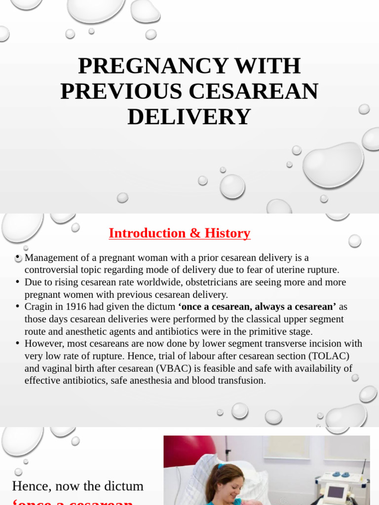 Managing Pregnancy After Cesarean Delivery | PDF | Caesarean Section ...