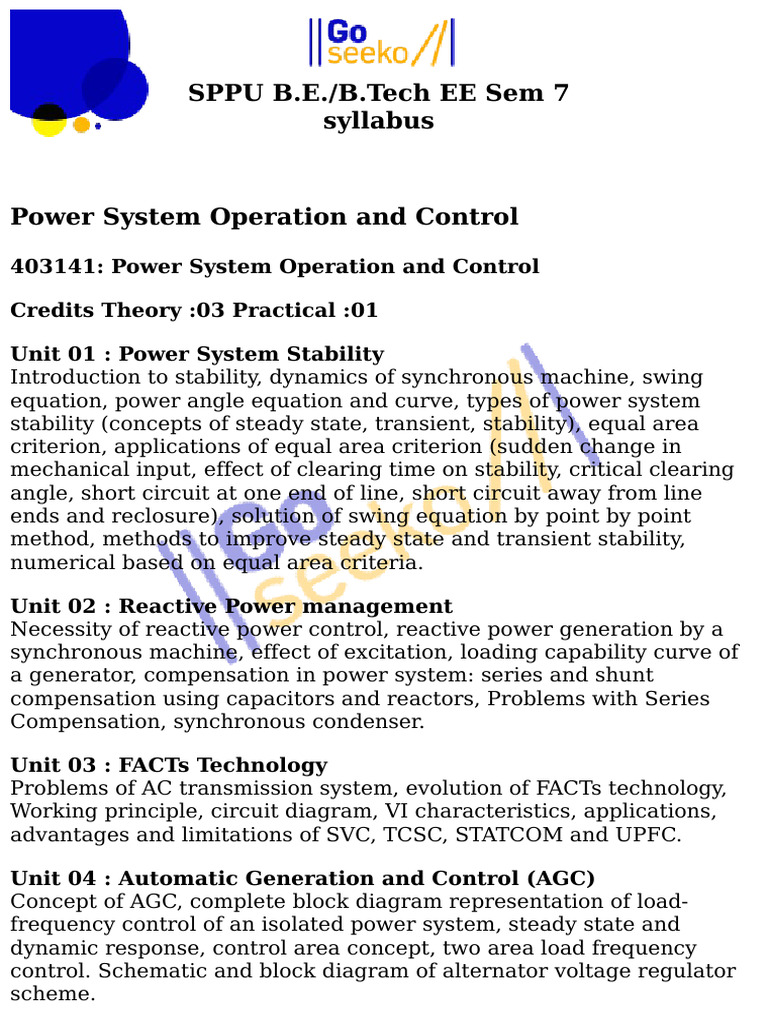 EE Sem 7 Syllabus | PDF | Programmable Logic Controller | Eigenvalues ...