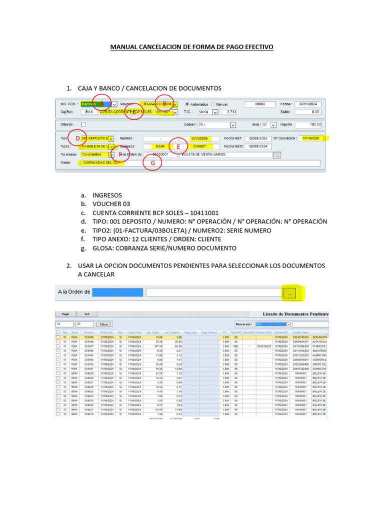 Cancelacion de Forma de Pago Efectivo | PDF