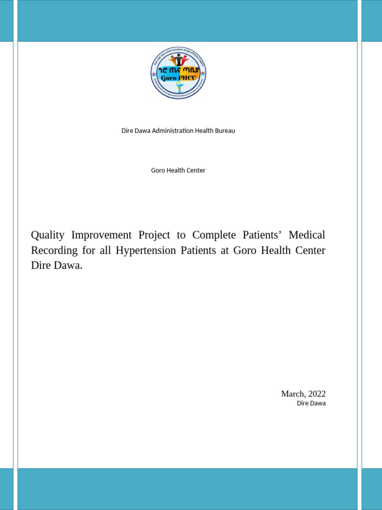 Goro HC QI Project Report | PDF | Hypertension | Evidence Based Medicine
