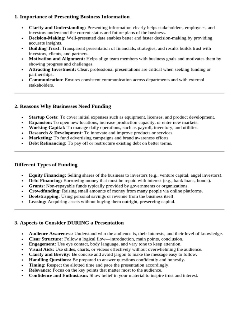Effective Business Presentation Strategies | PDF | Debt | Business