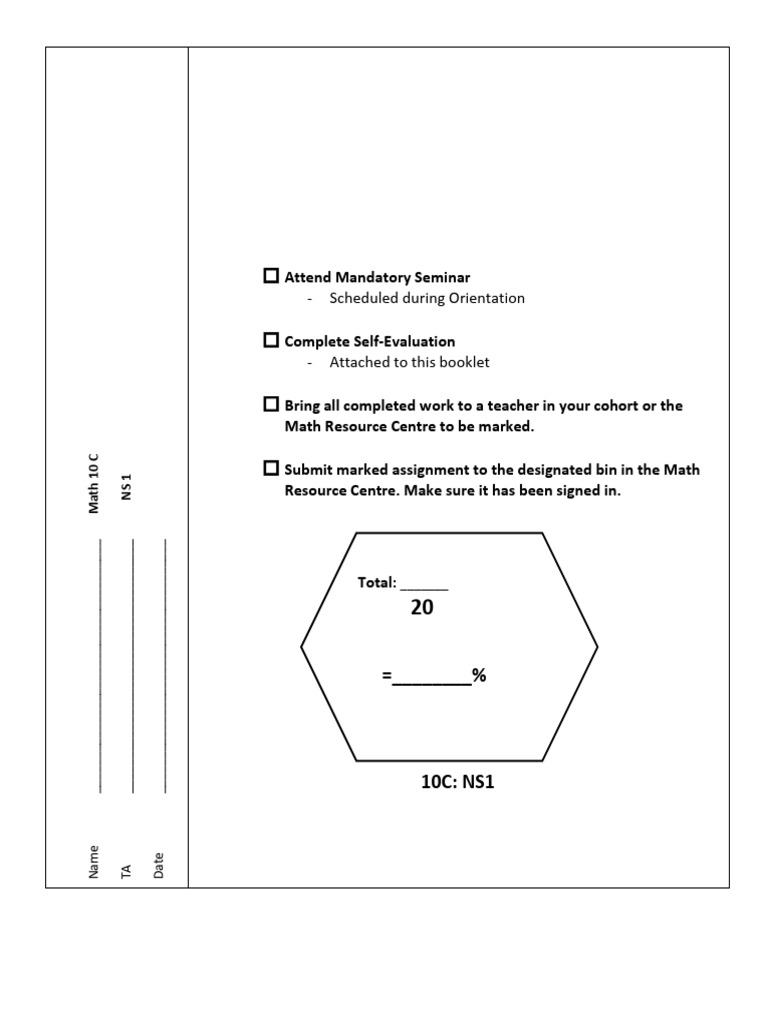 10C NS 1 - Hand in Assignment - 2024 | PDF | Numbers | Mathematics