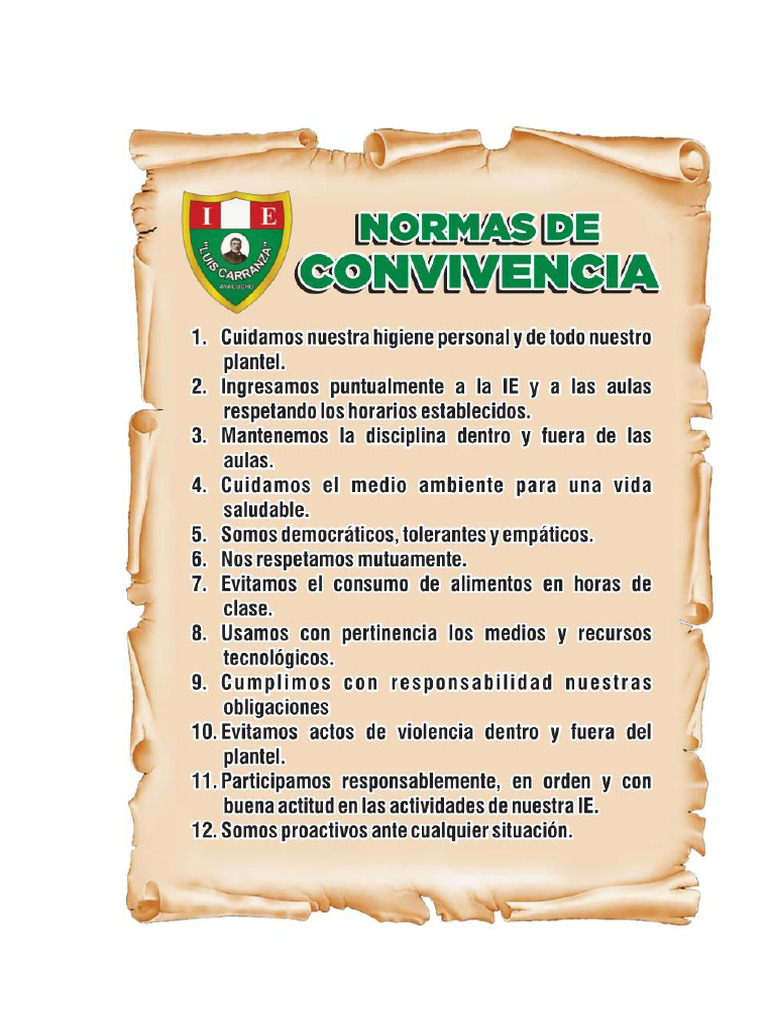 Normas de Convivencia 2025 | PDF
