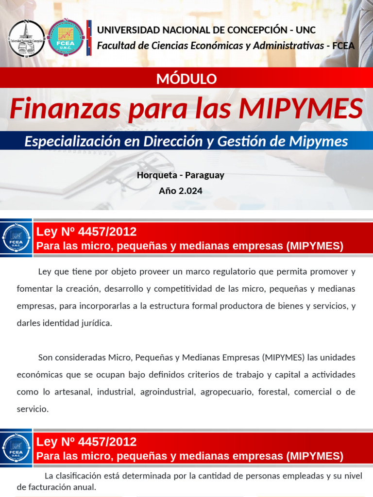 Unidad I - Finanzas para Las MIPYMES | PDF | Estado financiero | Interés