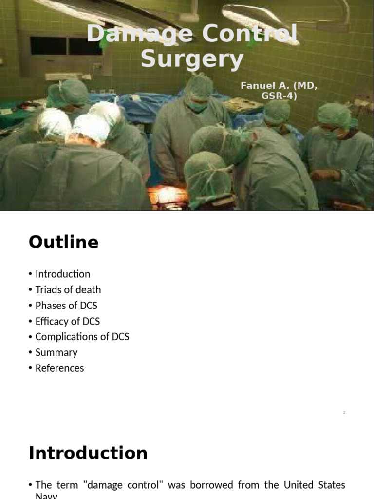 Damage Control Surgery by Fanuel | PDF | Medical Specialties | Clinical ...