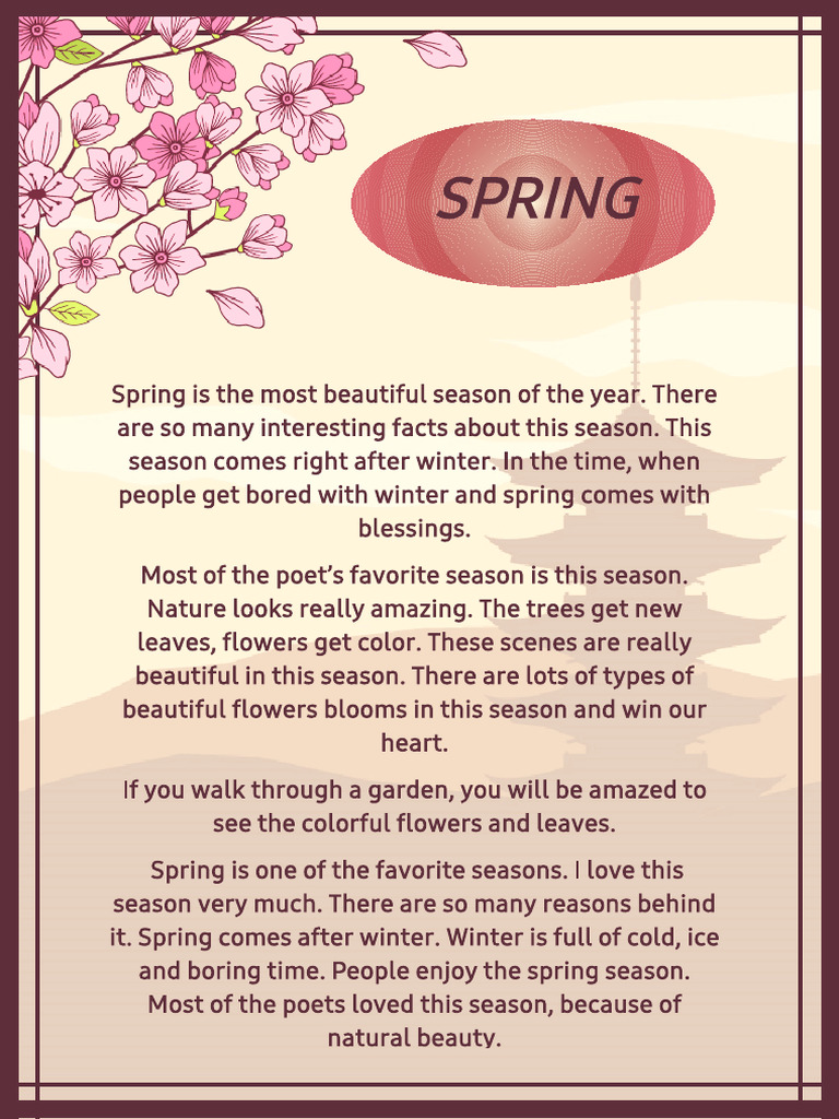 Beautiful Facts About Spring Season | PDF