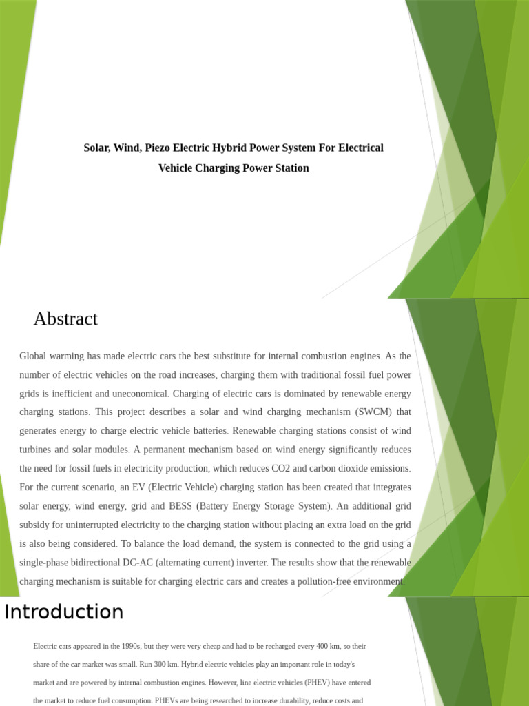 Hybrid Renewable EV Charging Station | PDF | Electric Vehicle ...