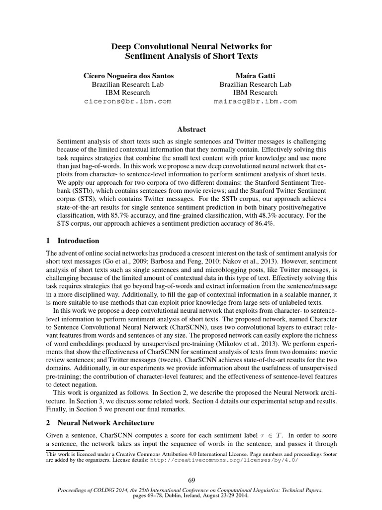 Deep Convolutional Neural Networks For - Sentiment Analysis of Short ...