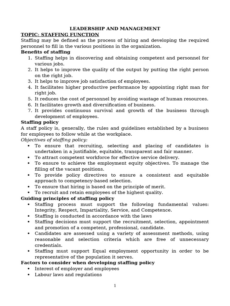 Topic 3-Controlling, Staffing and Decisionmaking | PDF | Performance ...