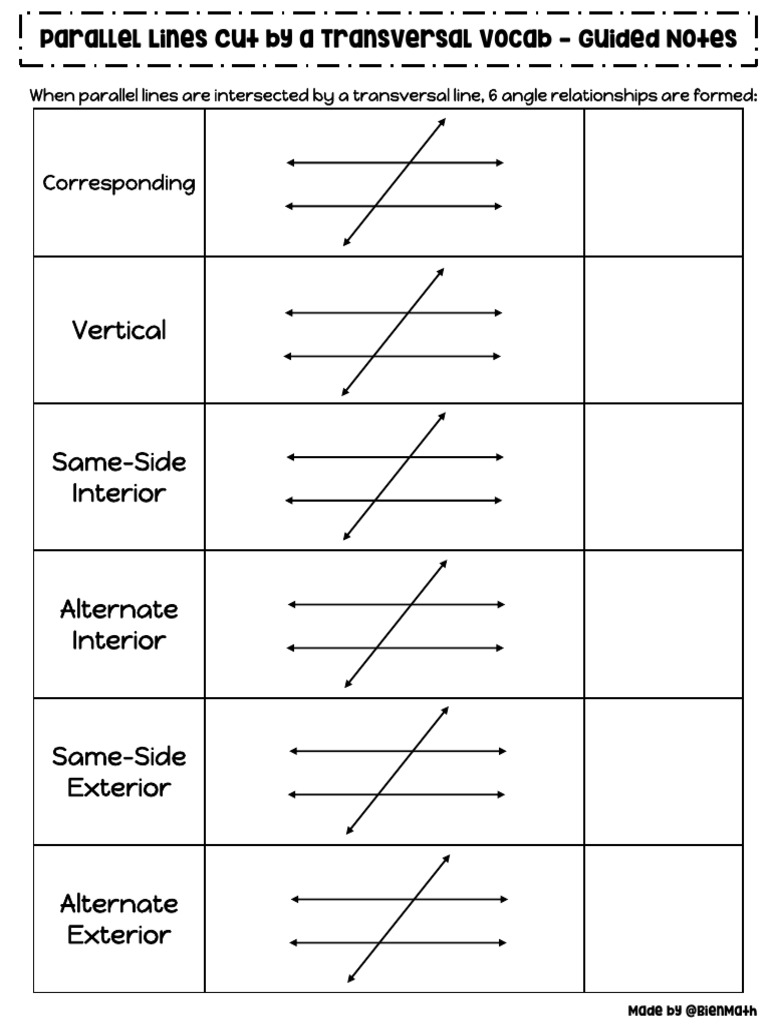 Parallel Lines and Transversal Notes | PDF | Euclidean Geometry | Geometry
