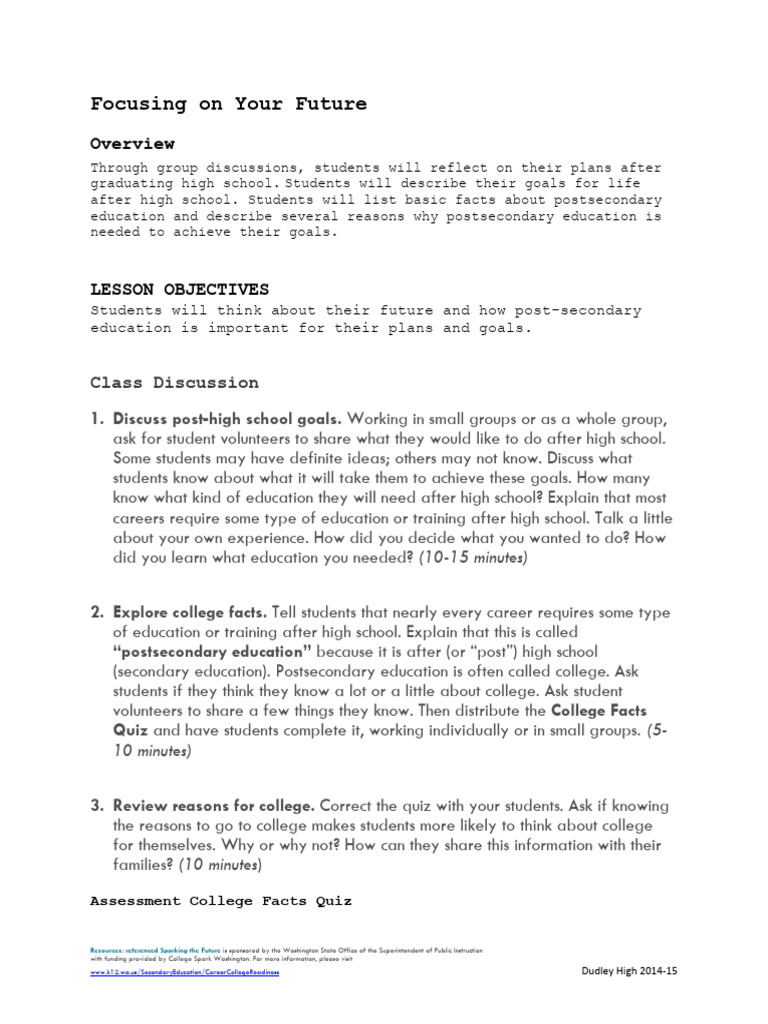 Post-High School Education Insights | PDF