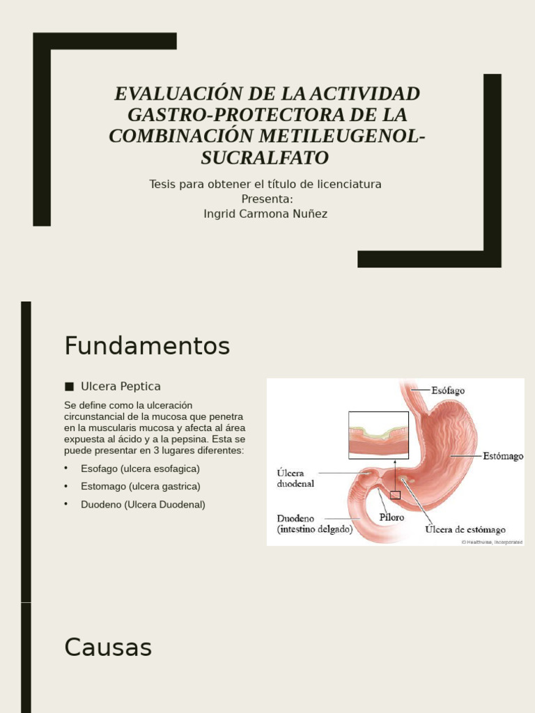 Presentación Sucralfato-Metileugenol | PDF | Drogas | Gastroenterología