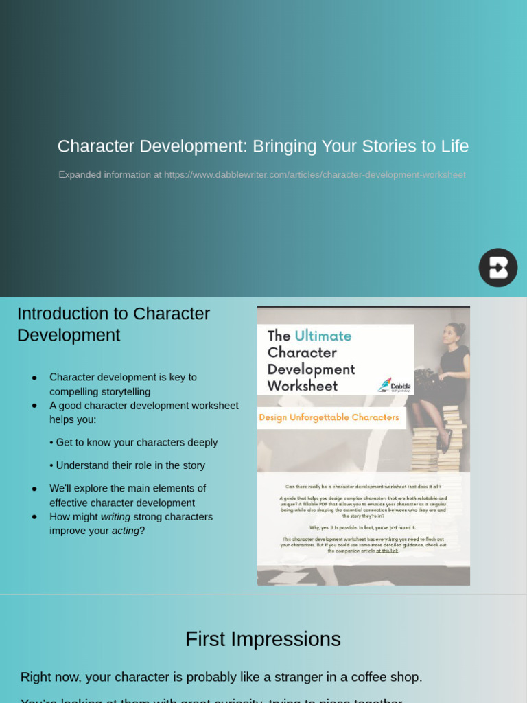 Character Development Presentation - Dabble1 | PDF