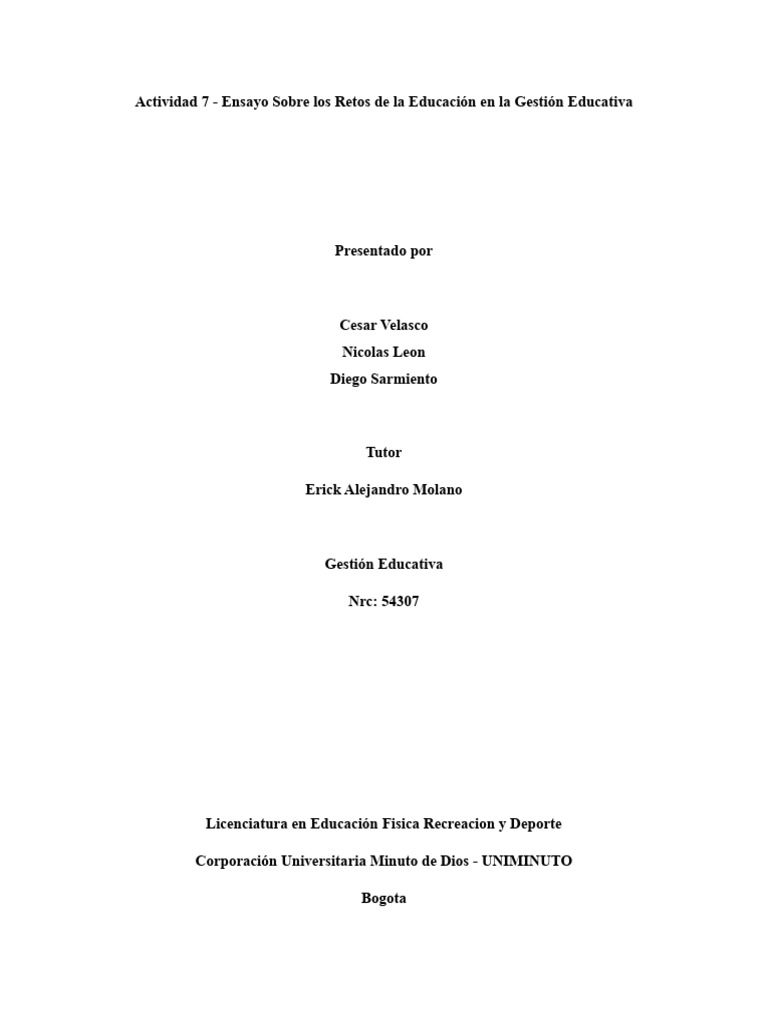 Retos en la Gestión Educativa Actual | PDF | Plan de estudios | Liderazgo