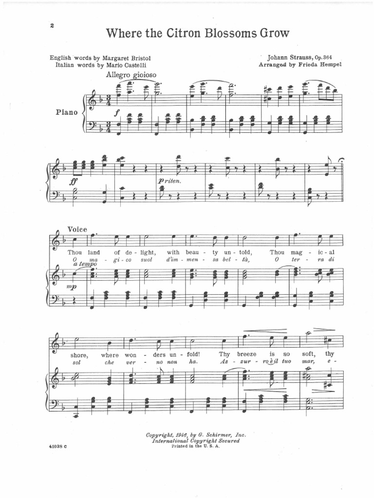 Citron Blossoms: A Musical Arrangement | PDF