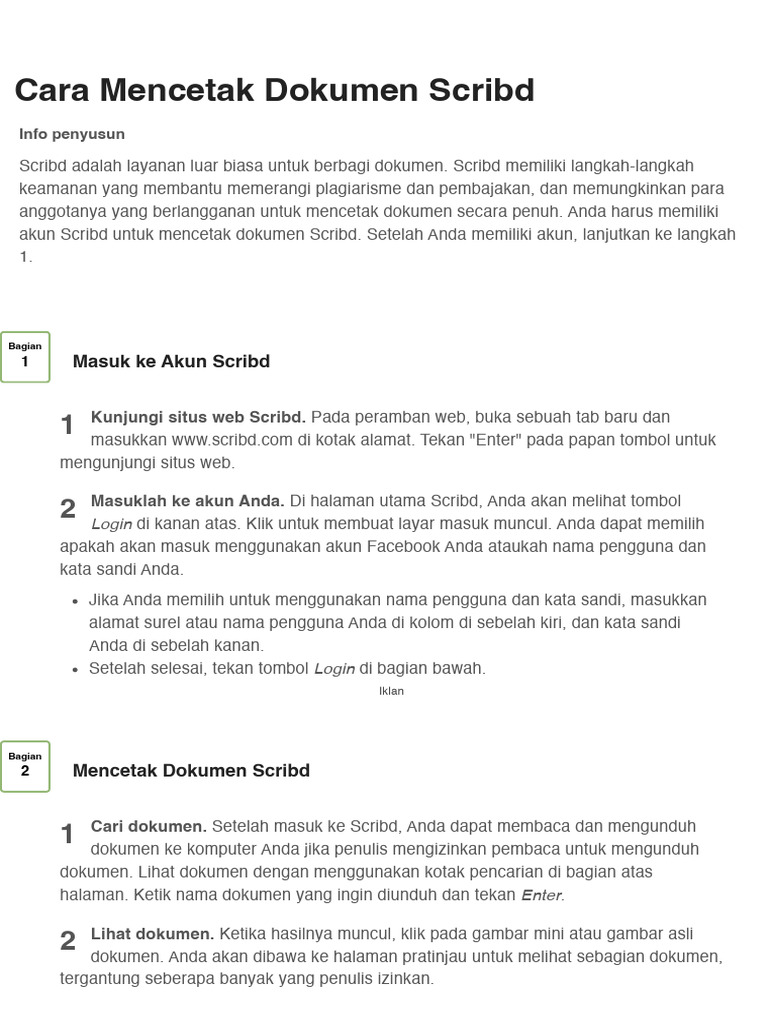 Cara Mencetak Dokumen dari Scribd | PDF