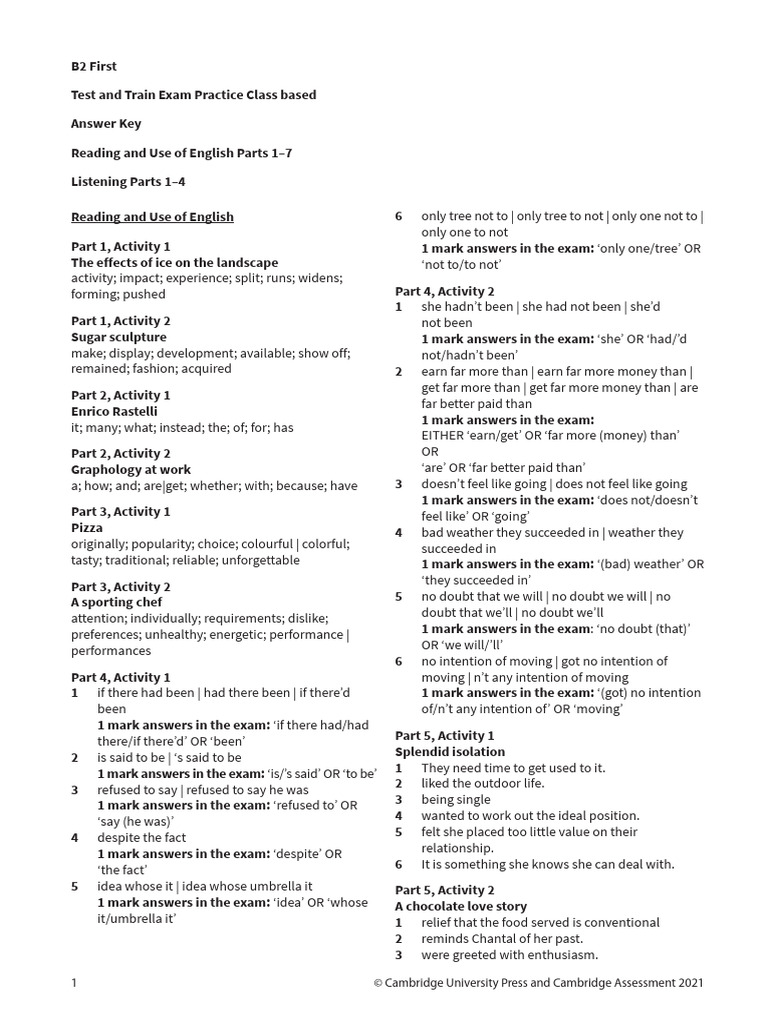 B2 First Test and Train Practice Guide | PDF