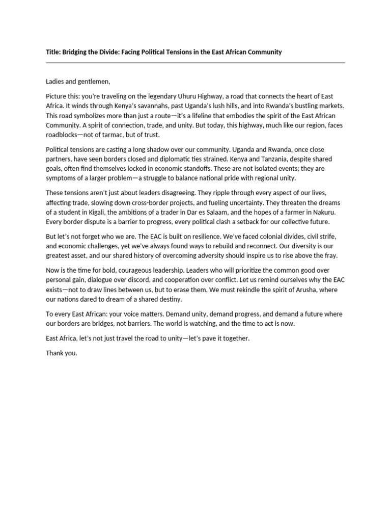 Political Unity in East Africa | PDF
