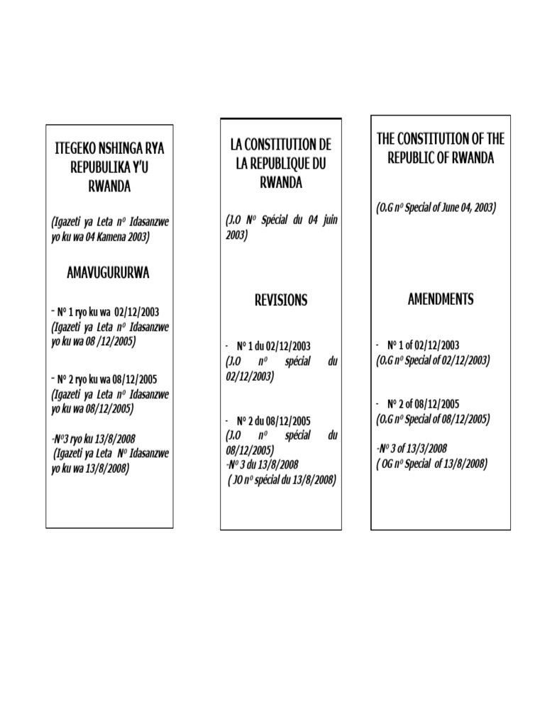Constitution de la République du Rwanda | PDF | Justice | Crime et violence