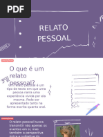 Estrutura e Exemplos de Relato Pessoal | PDF | Narrativa | Experiência